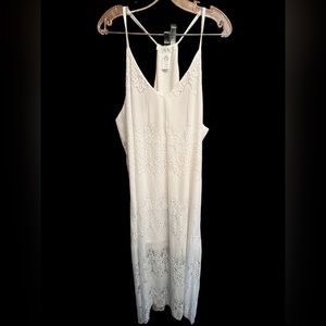 New maxi length dress White Lace size 4X